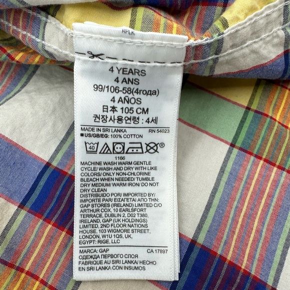 Gap Toddler Print Poplin Boys Button Down Shirt - size 4yr - Picture 4 of 5